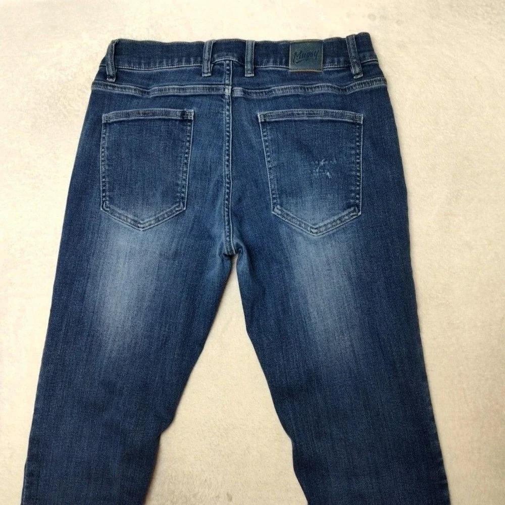 Mugsy Jeans Mens‎ 32x30 Blue Tapered Slim Mid Rise Stretch Denim 5-Pocket Work